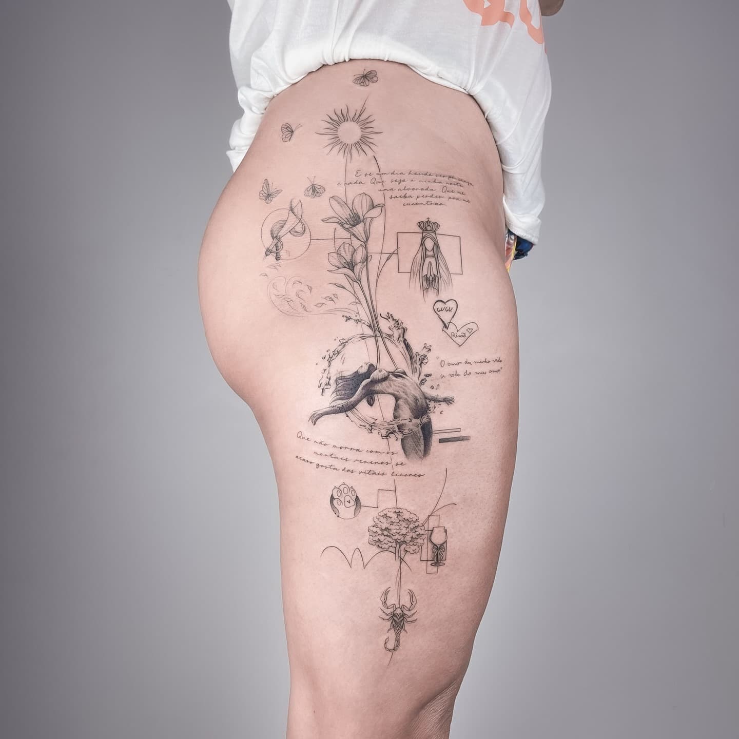 Project done at Sabrina in Brazil ♥️
We managed to incorporate everything she wanted in a tattoo and